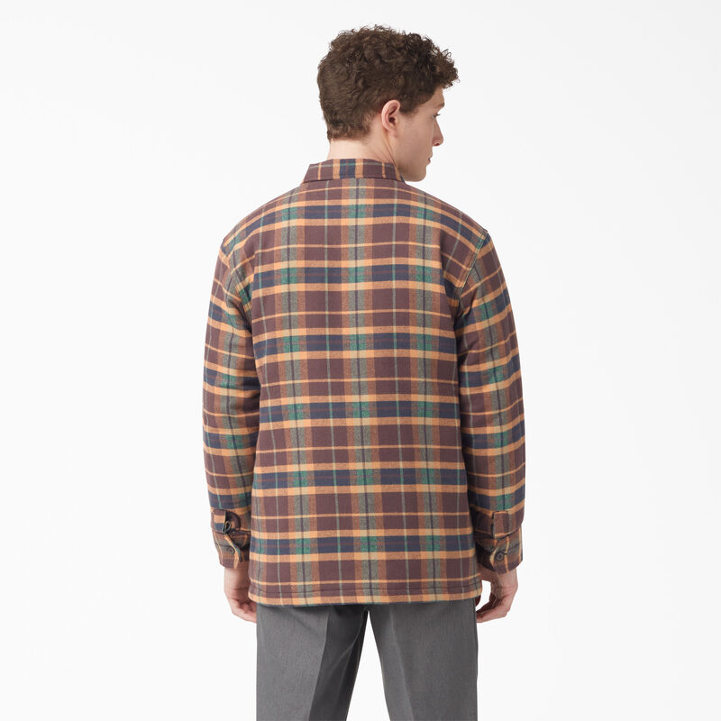 Dickies Flannel Quilted Lined Shirt Jacket Brown Gingerbread Ivy Plaid ID-uUt5TkyE