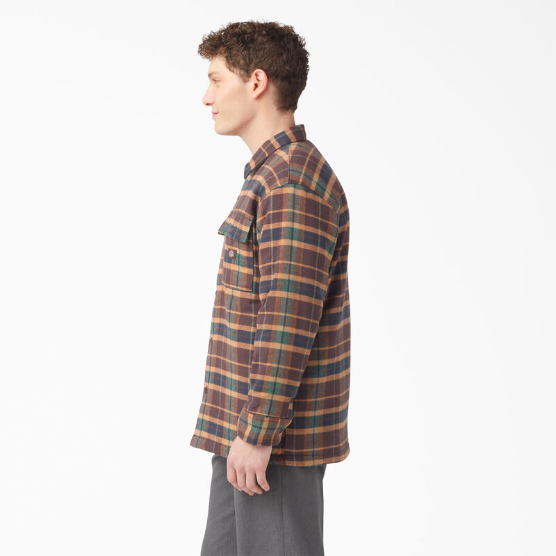 Dickies Flannel Quilted Lined Shirt Jacket Brown Gingerbread Ivy Plaid ID-uUt5TkyE