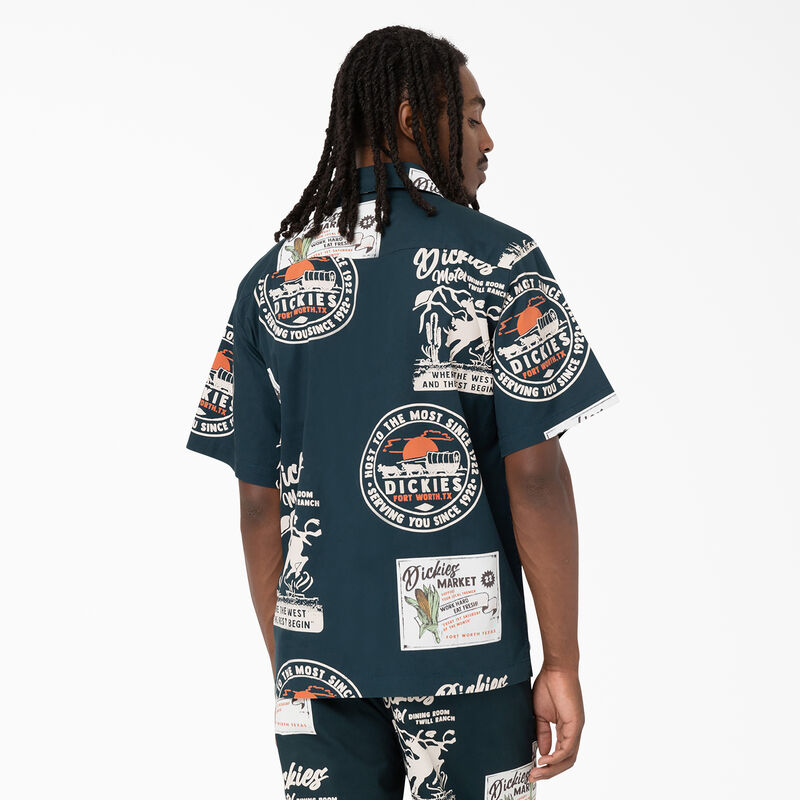 Dickies Greensburg Printed Twill Short Sleeve Shirt Dark Vintage Print ID-ue0UTGrY