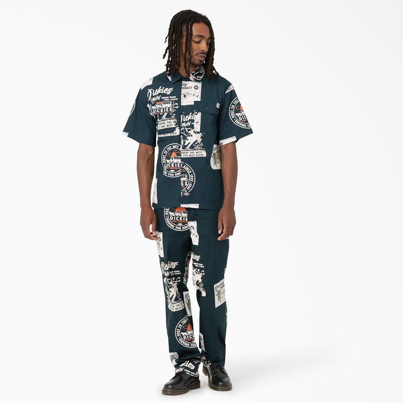 Dickies Greensburg Printed Twill Short Sleeve Shirt Dark Vintage Print ID-ue0UTGrY