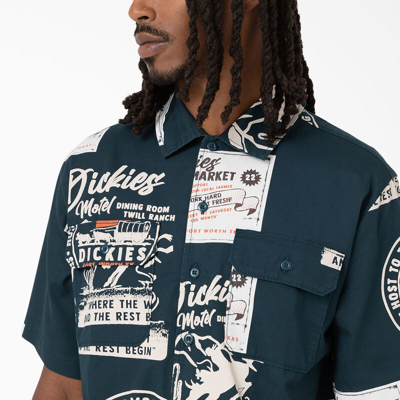 Dickies Greensburg Printed Twill Short Sleeve Shirt Dark Vintage Print ID-ue0UTGrY