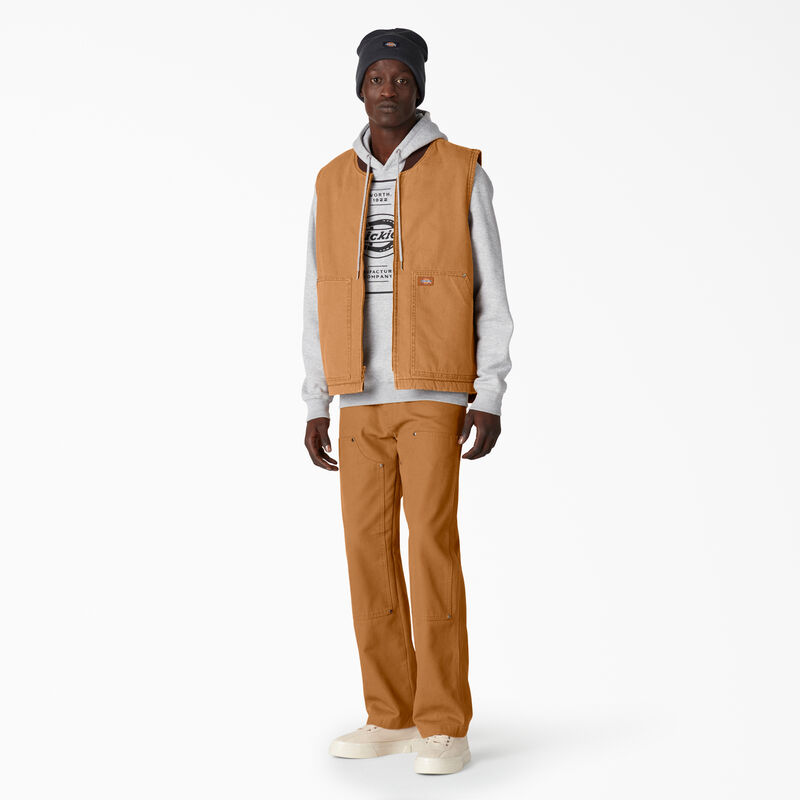 Dickies Stonewashed Duck High Pile Fleece Lined Vest Stonewashed Brown Duck ID-ue7T9VFG
