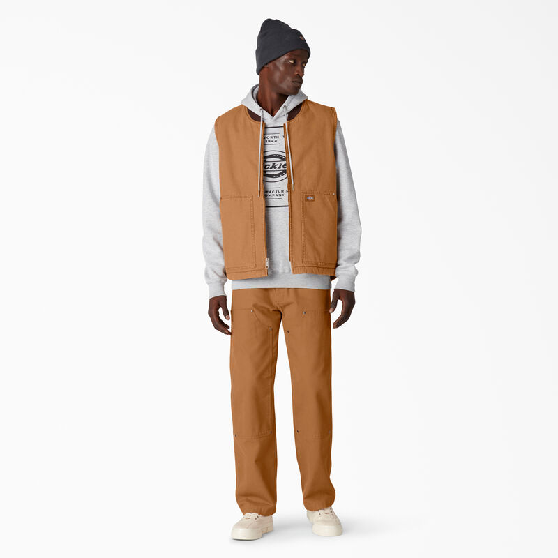 Dickies Stonewashed Duck High Pile Fleece Lined Vest Stonewashed Brown Duck ID-ue7T9VFG