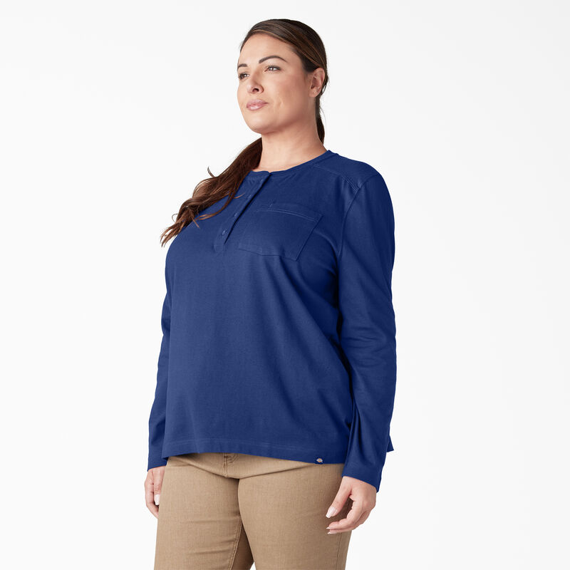 Dickies Plus Heavyweight Henley Surf Blue ID-vA99L4wj