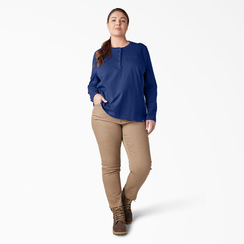 Dickies Plus Heavyweight Henley Surf Blue ID-vA99L4wj