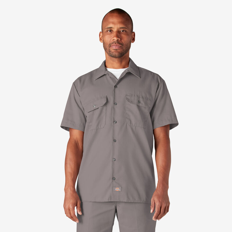 Dickies Short Sleeve Work Shirt Silver ID-vH1Mpu3o
