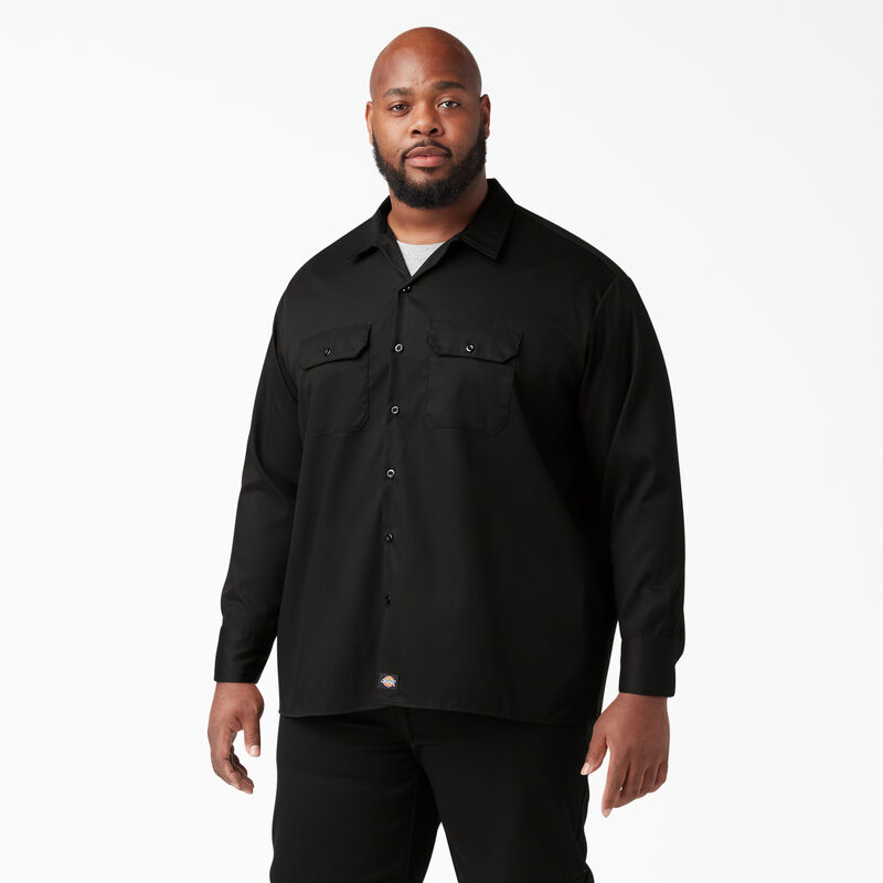 Dickies Relaxed Fit Long Sleeve Work Shirt Black ID-vQgBo4JU