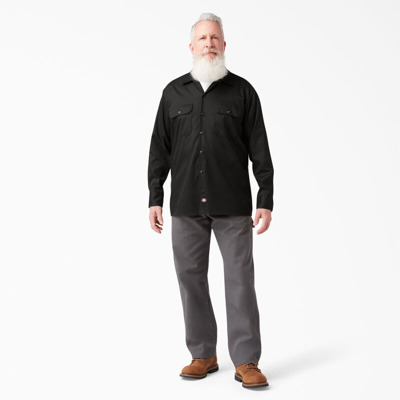 Dickies Relaxed Fit Long Sleeve Work Shirt Black ID-vQgBo4JU