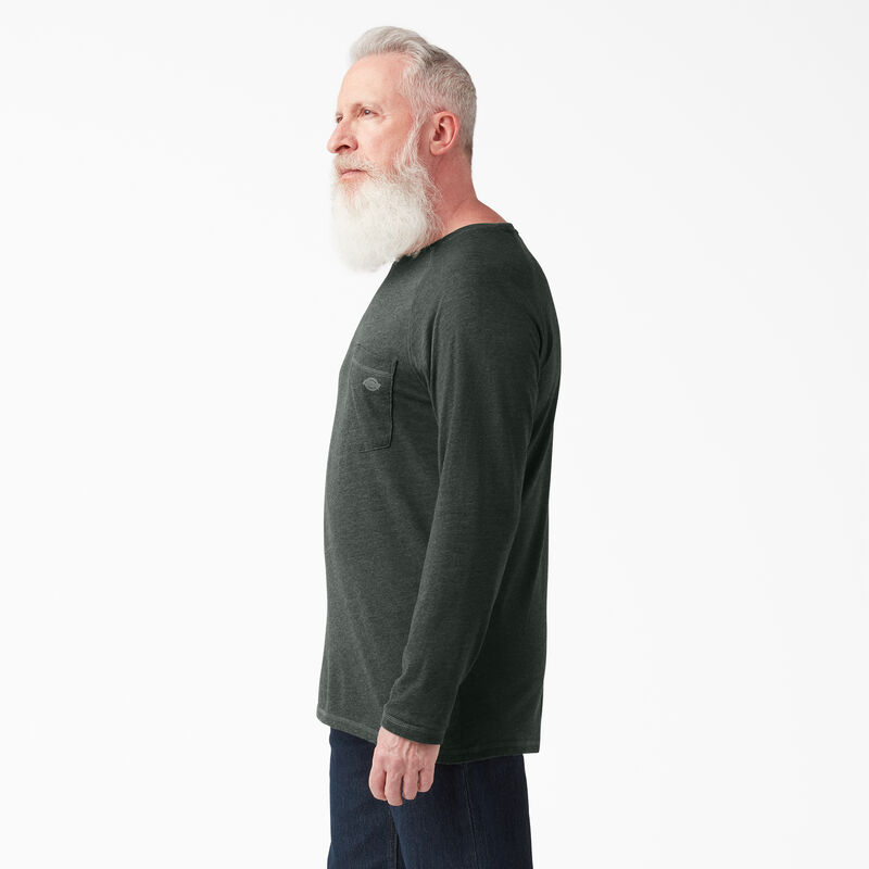Dickies Cooling Long Sleeve Pocket T-Shirt Hunter Green Heather ID-vYxc7ohD