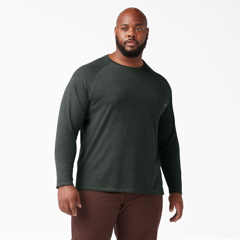 Dickies Cooling Long Sleeve Pocket T-Shirt Hunter Green Heather ID-vYxc7ohD
