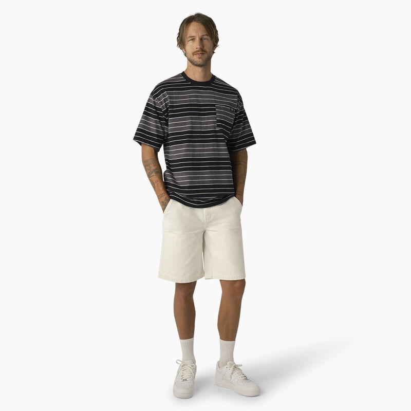 Dickies Relaxed Fit Striped Pocket T-Shirt Tonal Black/White Stripe ID-wQl9Xrso