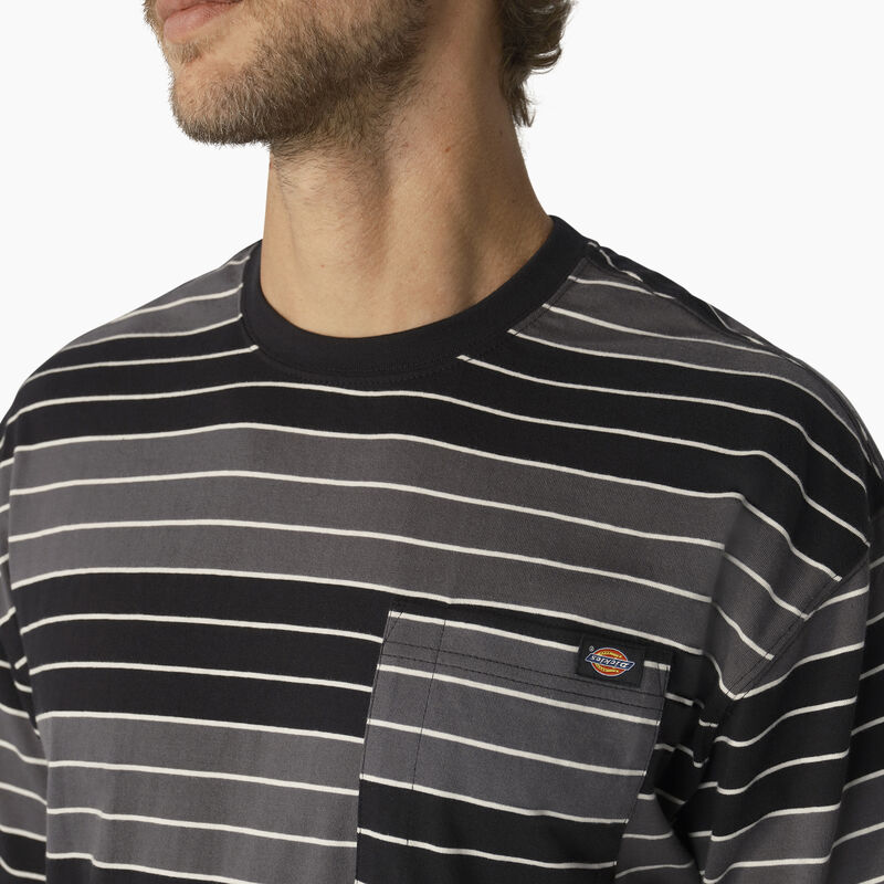 Dickies Relaxed Fit Striped Pocket T-Shirt Tonal Black/White Stripe ID-wQl9Xrso
