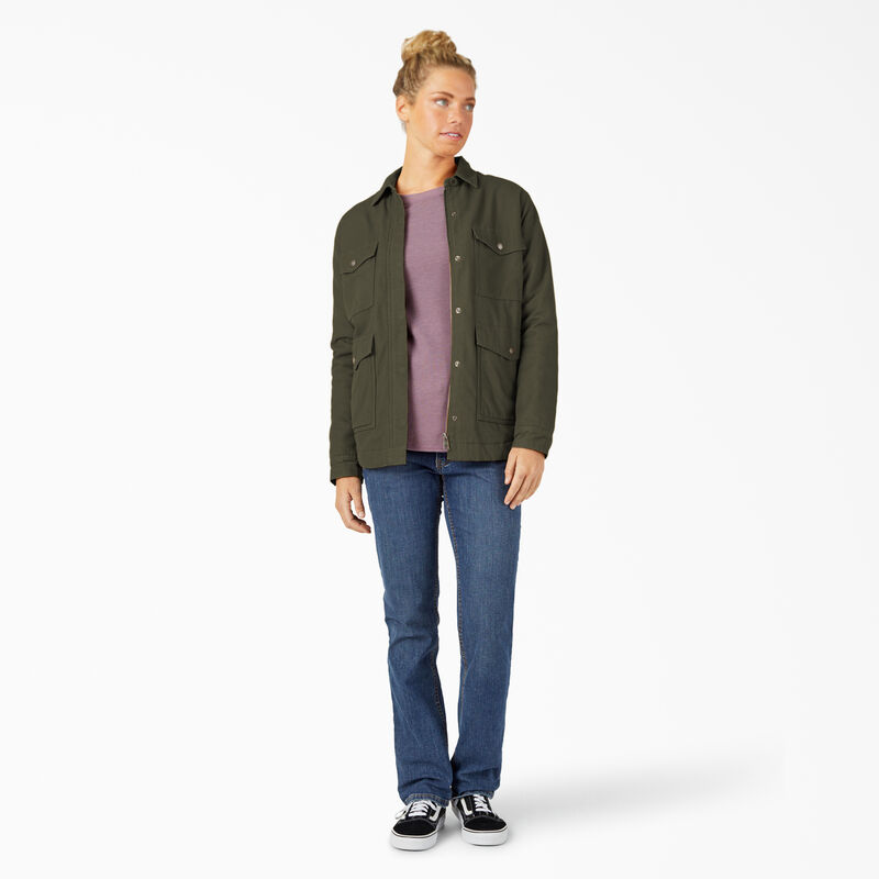 Dickies Duck High Pile Fleece Lined Chore Coat Moss Green ID-wV1s8BJE