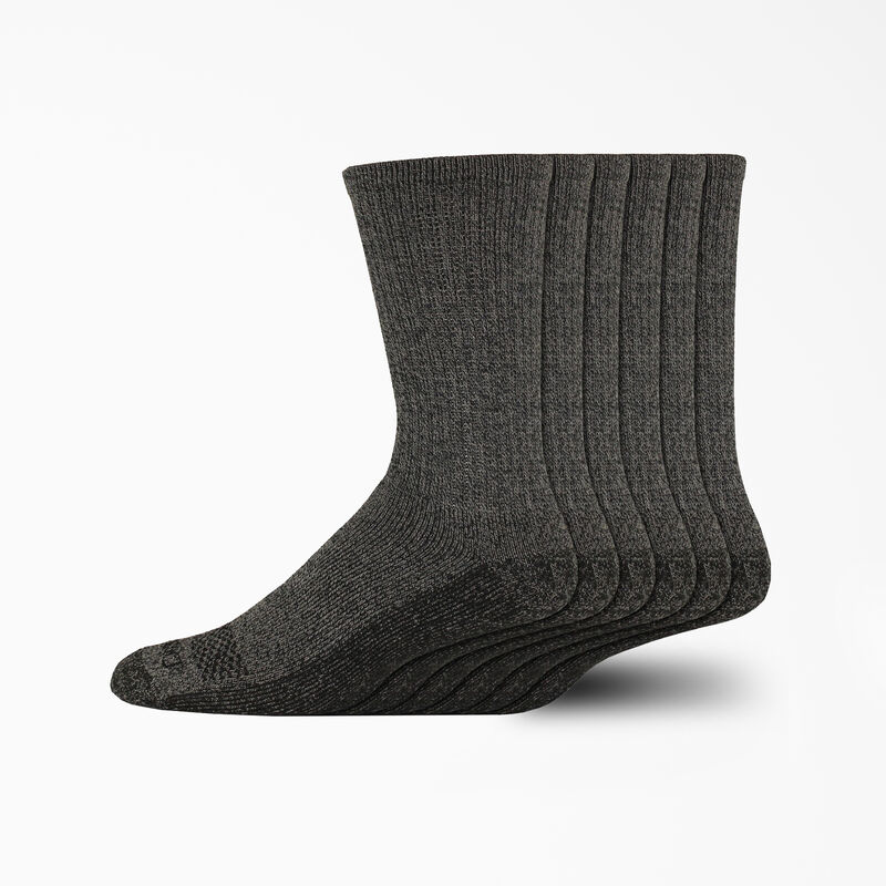 Dickies Moisture Control Crew Work Socks, Size 6-12, 6-Pack Black ID-wVaJybOd