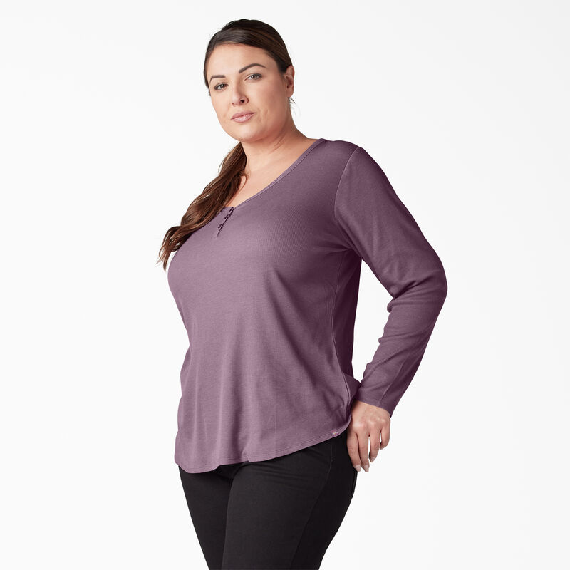 Dickies Plus Henley Long Sleeve Shirt Grapeade ID-wca1erzb
