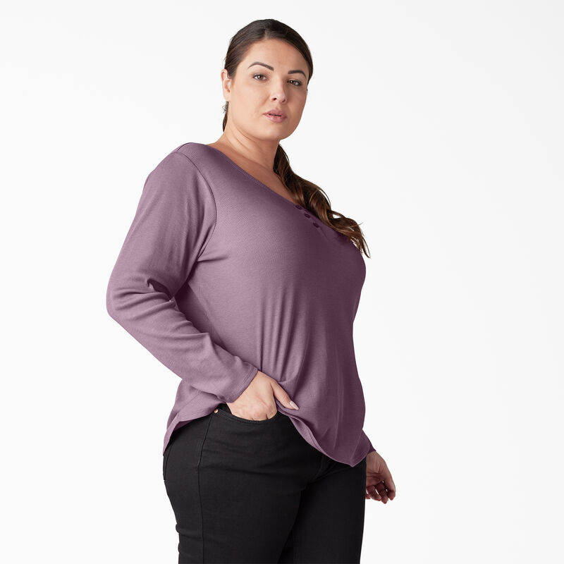Dickies Plus Henley Long Sleeve Shirt Grapeade ID-wca1erzb