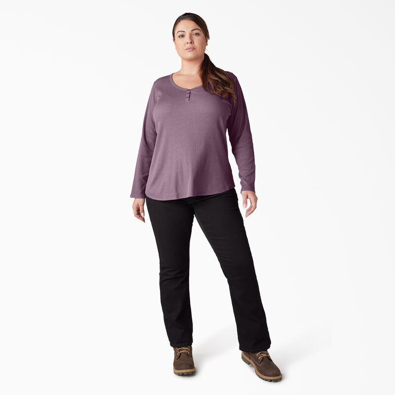 Dickies Plus Henley Long Sleeve Shirt Grapeade ID-wca1erzb