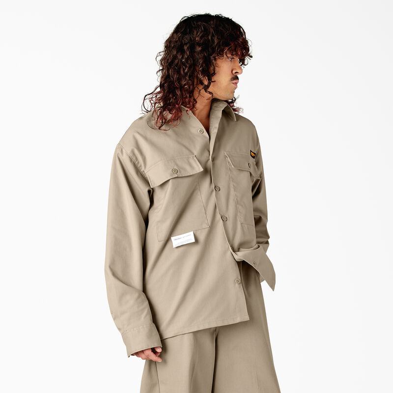 Dickies X Willy Chavarria Long Sleeve Work Shirt Desert Sand ID-wf0zl8Sj