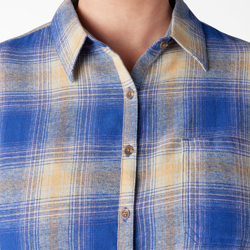 Dickies Plus Long Sleeve Plaid Flannel Shirt Surf Blue/Fireside Ombre Plaid ID-wx1xSVph