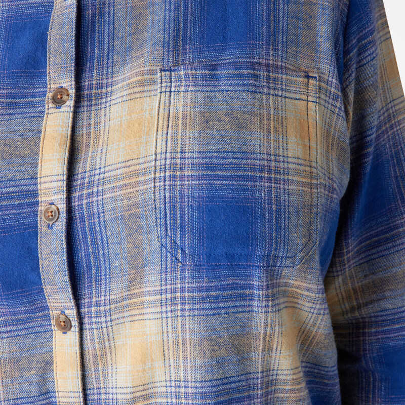 Dickies Plus Long Sleeve Plaid Flannel Shirt Surf Blue/Fireside Ombre Plaid ID-wx1xSVph