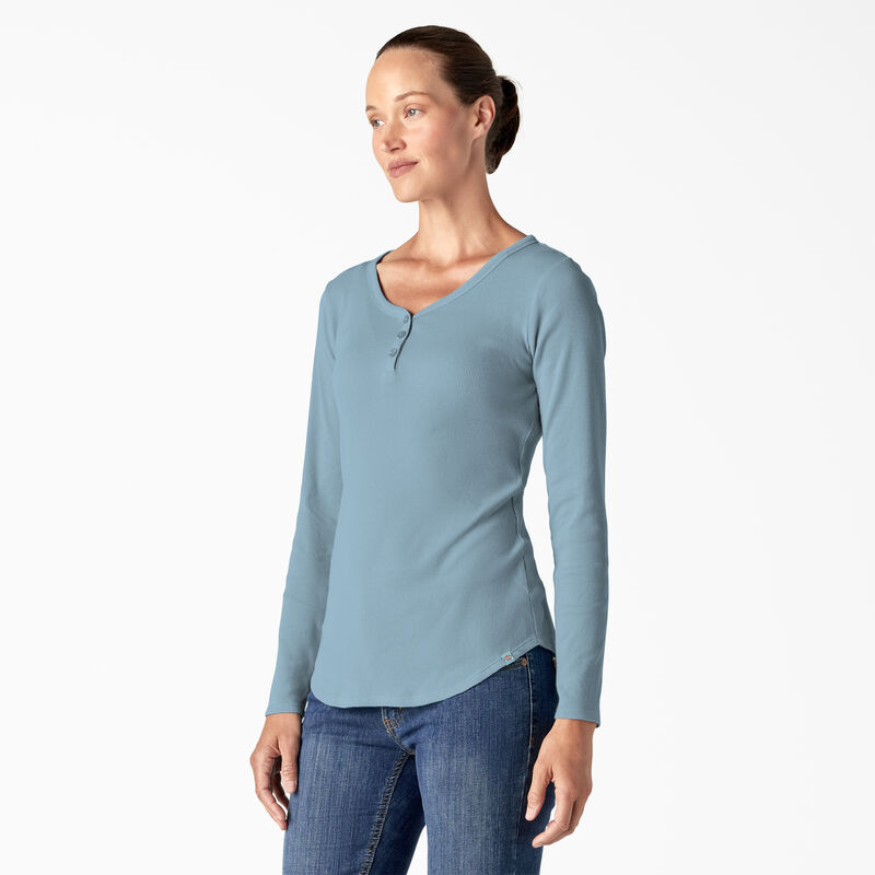 Dickies Henley Long Sleeve Shirt Clear Blue ID-x1Xv7eB7