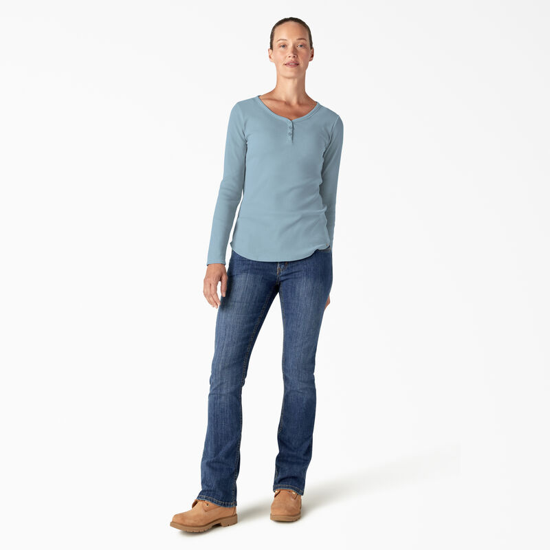 Dickies Henley Long Sleeve Shirt Clear Blue ID-x1Xv7eB7