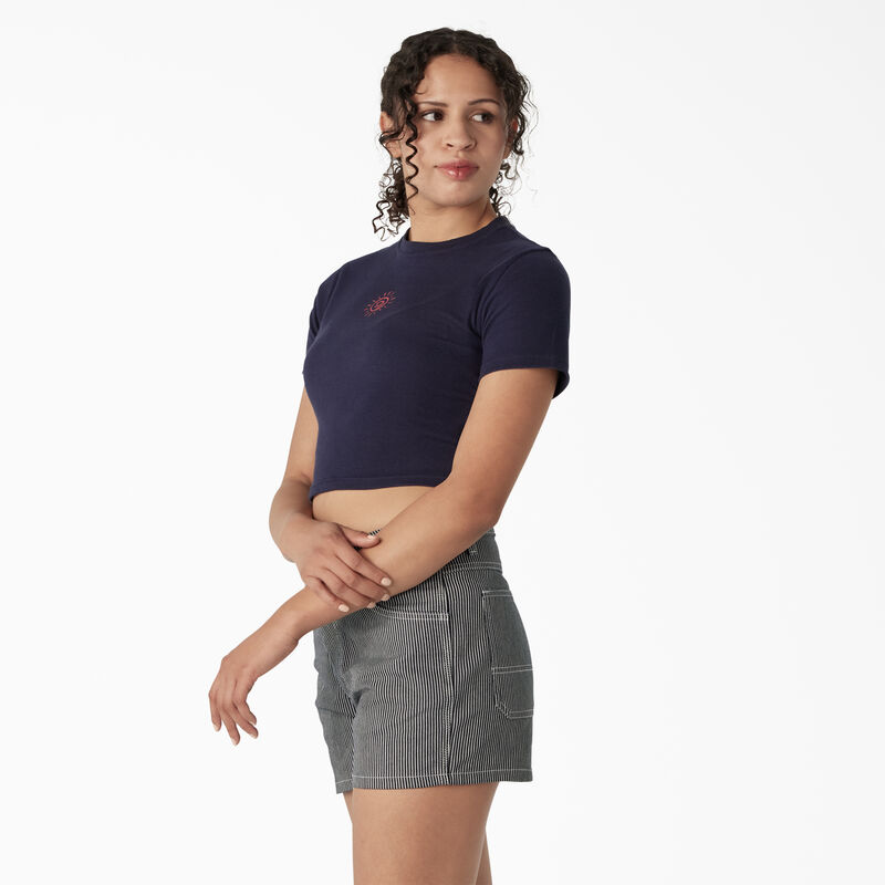 Dickies Embroidered Cropped Baby T-Shirt Ink Navy ID-x1xyIllL
