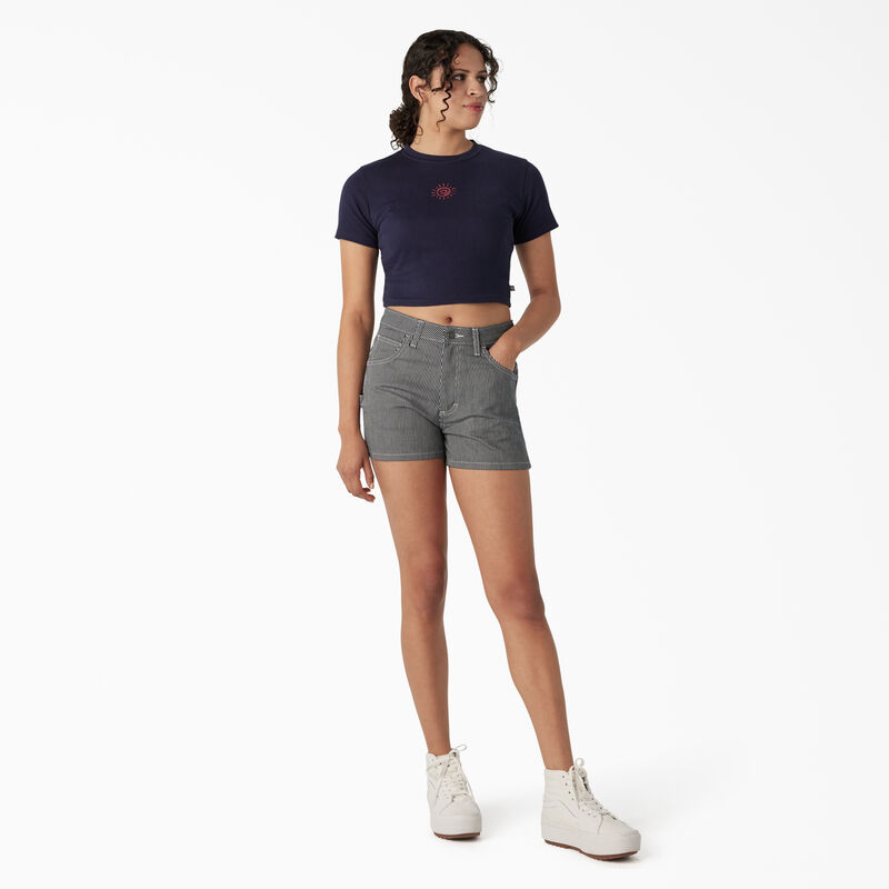 Dickies Embroidered Cropped Baby T-Shirt Ink Navy ID-x1xyIllL