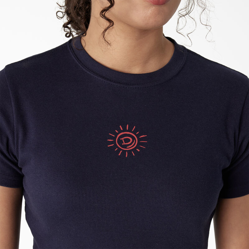 Dickies Embroidered Cropped Baby T-Shirt Ink Navy ID-x1xyIllL