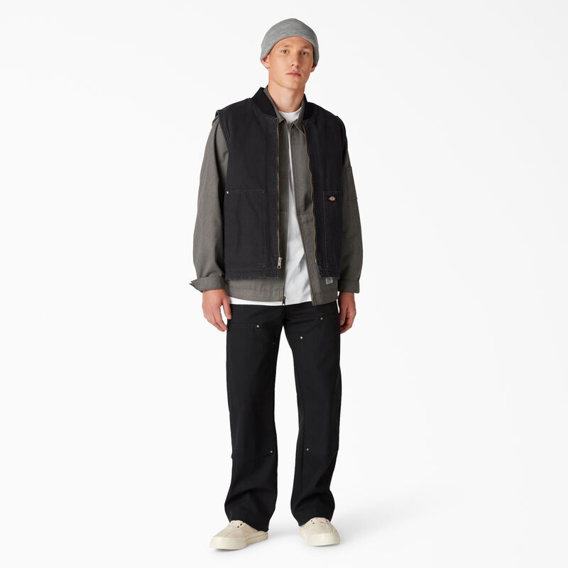Dickies Stonewashed Duck High Pile Fleece Lined Vest Stonewashed Black ID-x91O8iRO