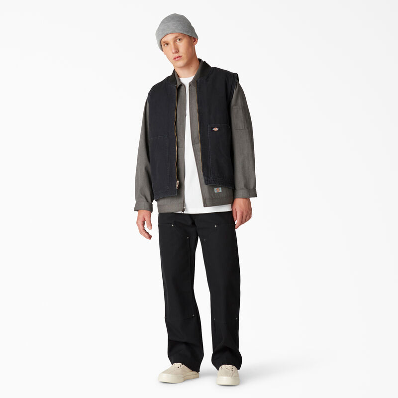 Dickies Stonewashed Duck High Pile Fleece Lined Vest Stonewashed Black ID-x91O8iRO