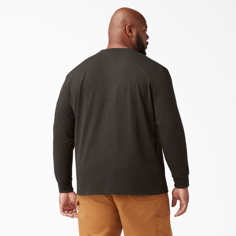 Dickies Heavyweight Long Sleeve Henley T-Shirt Chocolate Brown ID-xG2IbaIA