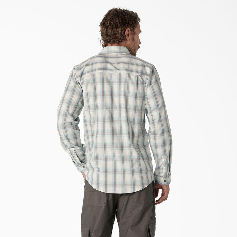 Dickies Cooling Long Sleeve Work Shirt Clear Blue/Smoke Plaid ID-xJLR6lhb