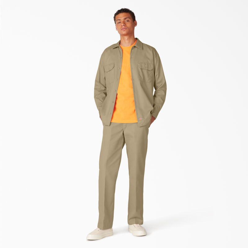 Dickies Long Sleeve Work Shirt Khaki ID-xYnL4JYe