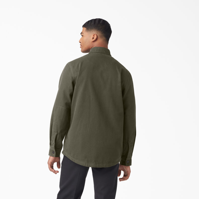 Dickies Long Sleeve Flannel-Lined Duck Shirt Military Green ID-xqtNGTnV