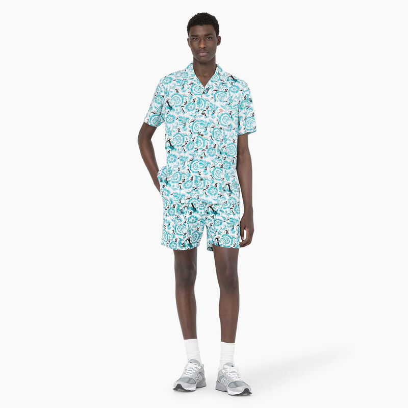 Dickies Roseburg Short Sleeve Shirt Blue Floral Print ID-xtPUQZsj