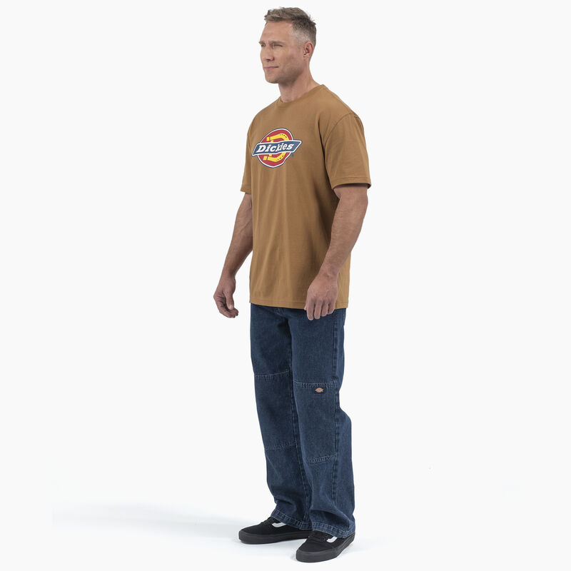 Dickies Short Sleeve Tri-Color Logo Graphic T-Shirt Brown Duck ID-y67HNBjH