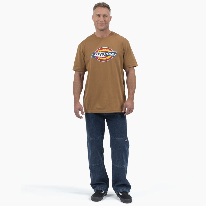 Dickies Short Sleeve Tri-Color Logo Graphic T-Shirt Brown Duck ID-y67HNBjH