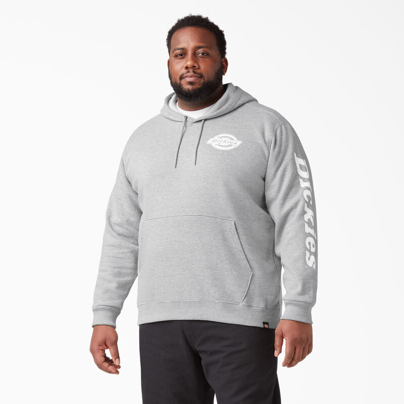 Dickies Logo Sleeve Fleece Hoodie Heather Gray ID-yZtZbgHQ