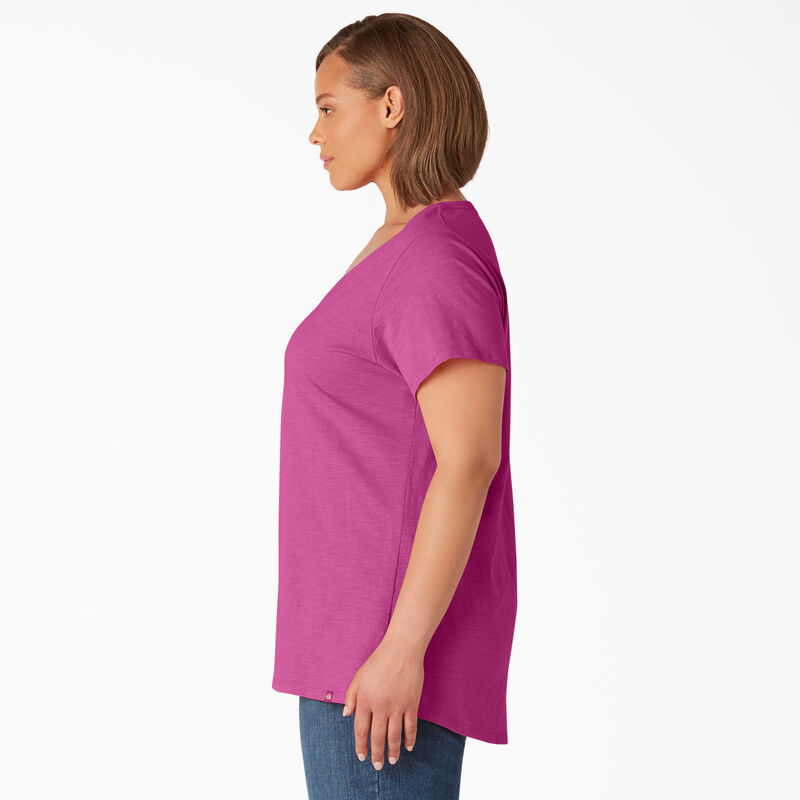 Dickies Plus Short Sleeve V-Neck T-Shirt Festival Fuchsia ID-ykIc0vjT