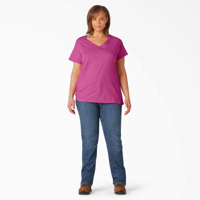 Dickies Plus Short Sleeve V-Neck T-Shirt Festival Fuchsia ID-ykIc0vjT