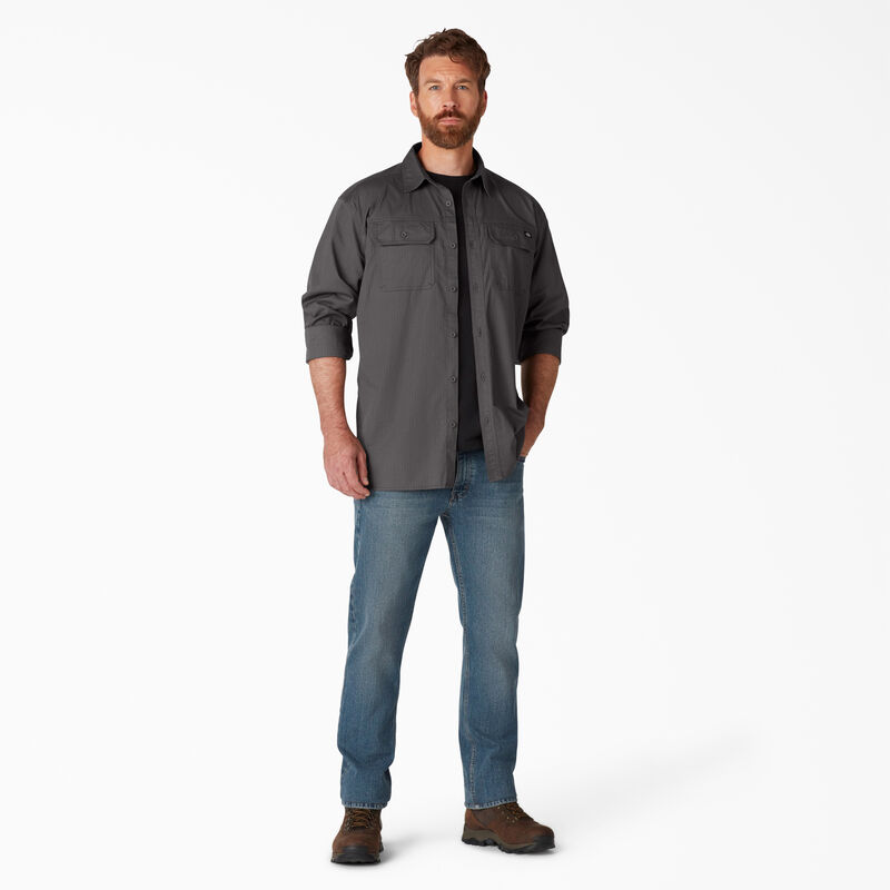 Dickies FLEX Ripstop Long Sleeve Shirt Rinsed Slate ID-z6YUcNRy