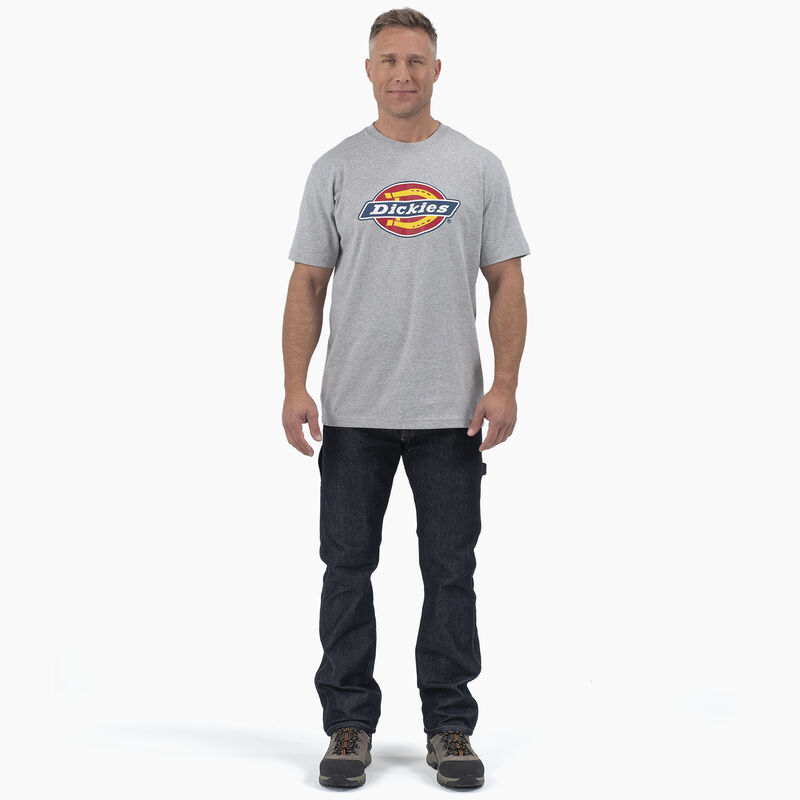 Dickies Short Sleeve Tri-Color Logo Graphic T-Shirt Heather Gray ID-zE5UqBGt