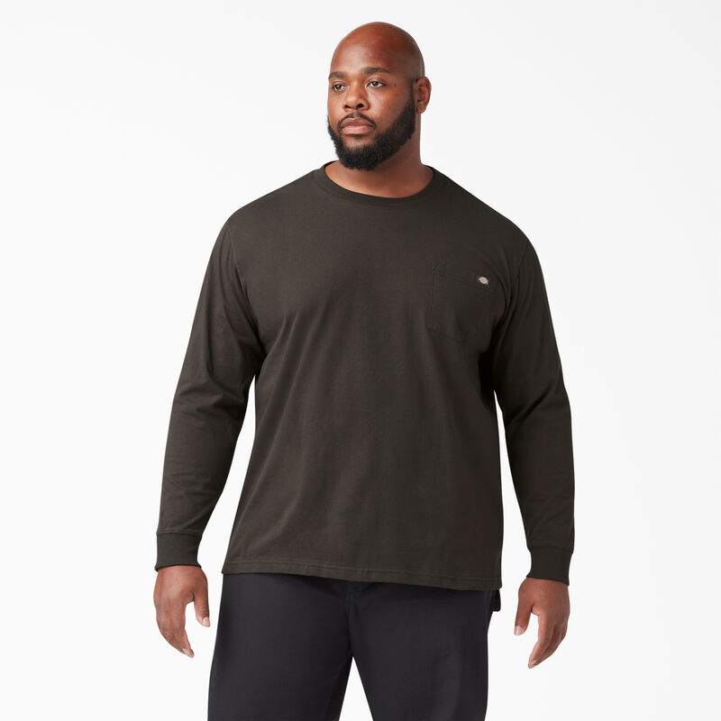 Dickies Heavyweight Long Sleeve Pocket T-Shirt Chocolate Brown ID-zI1U2SK0