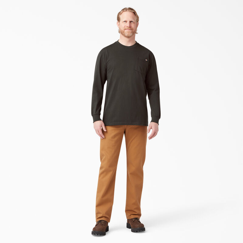 Dickies Heavyweight Long Sleeve Pocket T-Shirt Chocolate Brown ID-zI1U2SK0