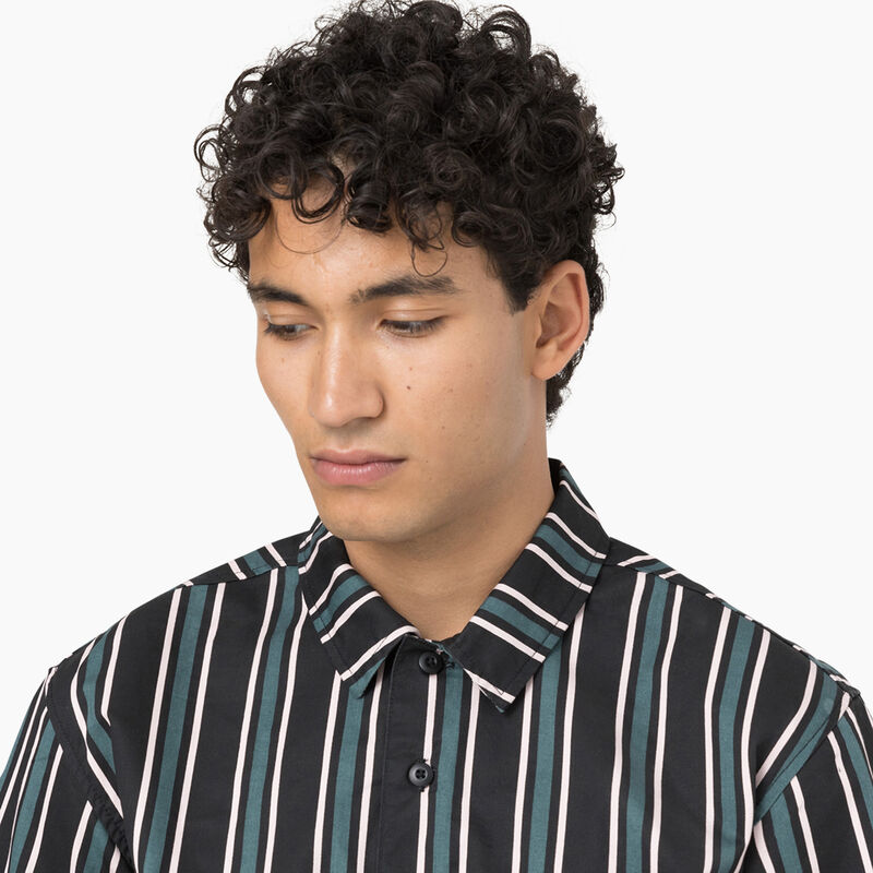 Dickies Skateboarding Cooling Relaxed Fit Shirt Lincoln Green/Black Stripe ID-zJKvnnjf