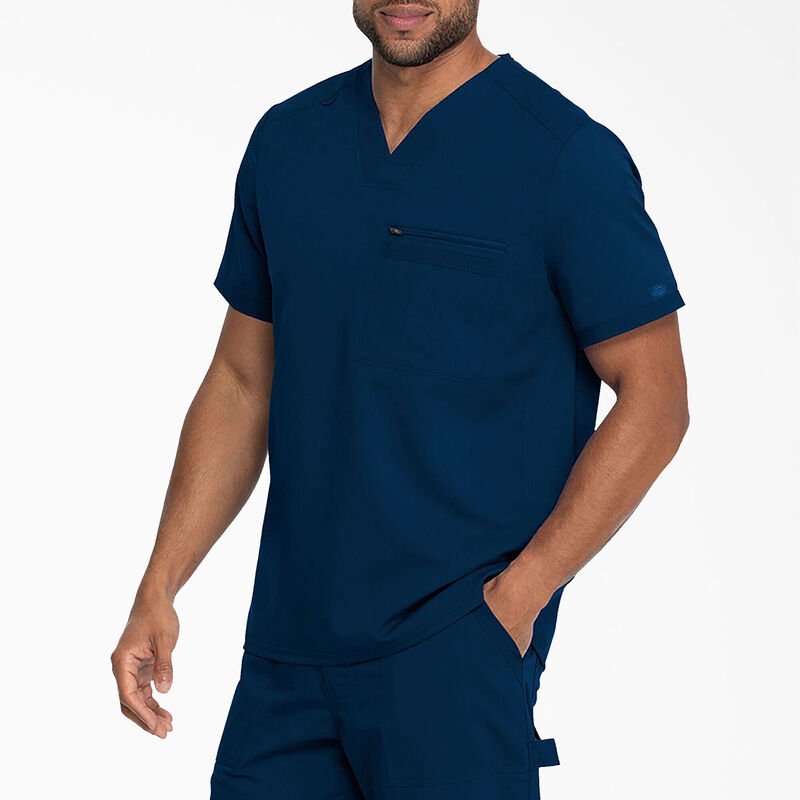 Dickies Men's Balance V-Neck Scrub Top Navy Blue ID-zcWRuwHl