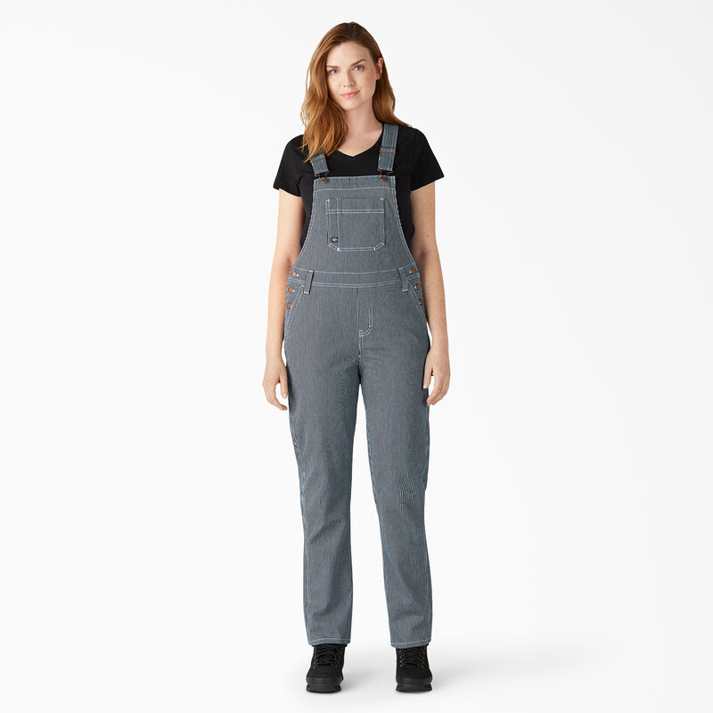 Dickies Hickory Stripe Boyfriend Fit Bib Overalls Stonewashed Hickory Stripe ID-ziFBxauN