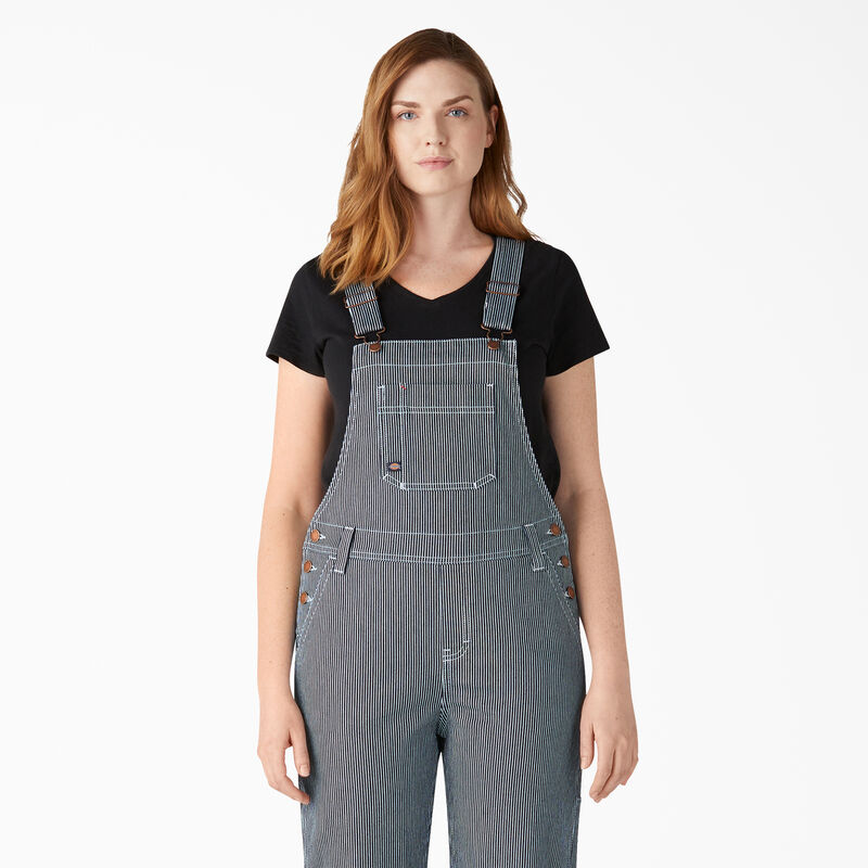 Dickies Hickory Stripe Boyfriend Fit Bib Overalls Stonewashed Hickory Stripe ID-ziFBxauN